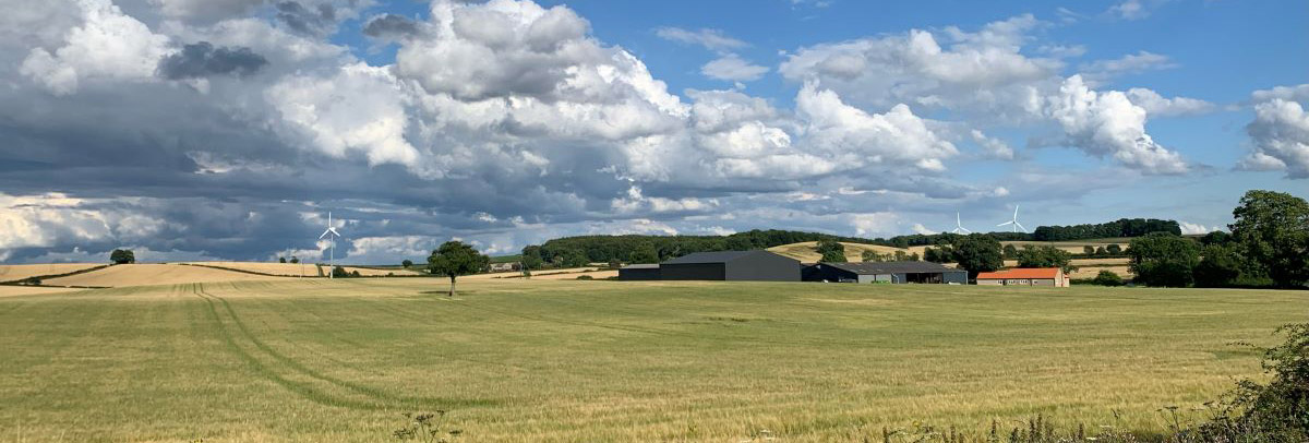 Dramatic landscape with a windturbine